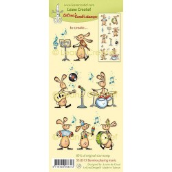 (55.8313)LeCrea - combi clear stamp Bunnies playing Music