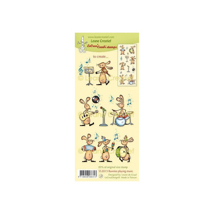 (55.8313)LeCrea - combi clear stamp Bunnies playing Music