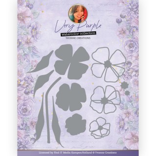 (YCD10299)Dies - Yvonne Creations - Very Purple - Flowers