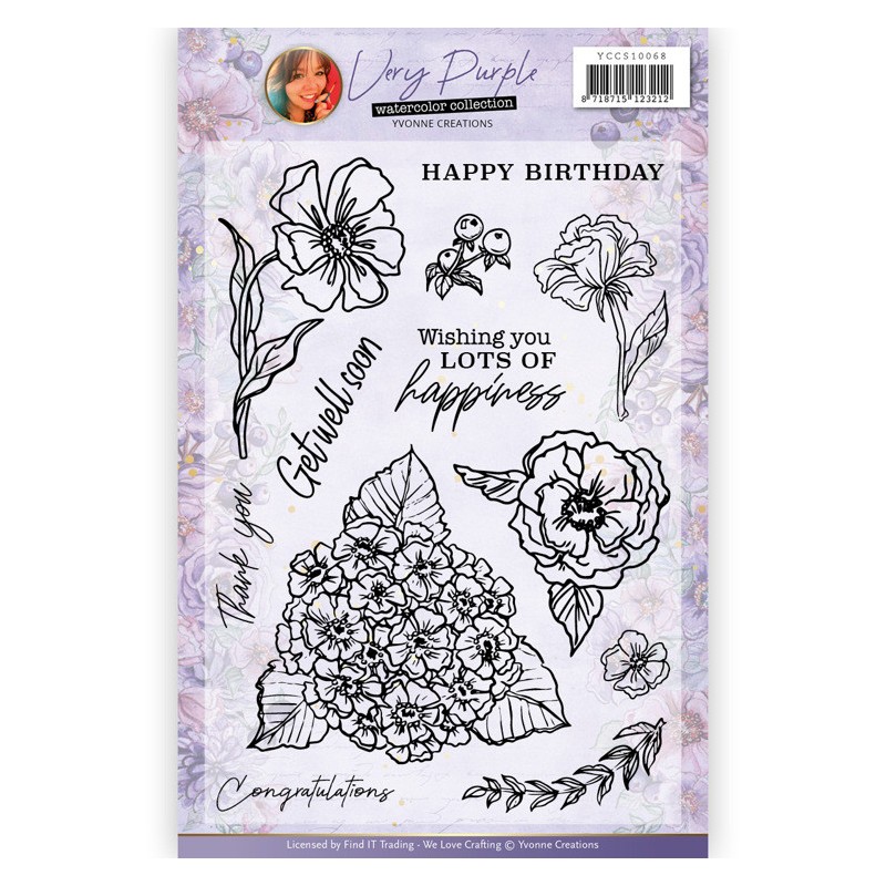 (YCCS10068)Clear Stamps - Yvonne Creations - Very Purple