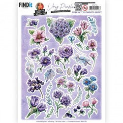 (SB10726)3D Push Out - Yvonne Creations - Very Purple - Small Elements B