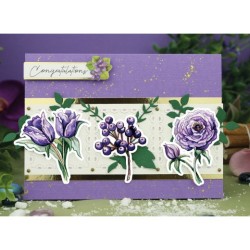(SB10726)3D Push Out - Yvonne Creations - Very Purple - Small Elements B