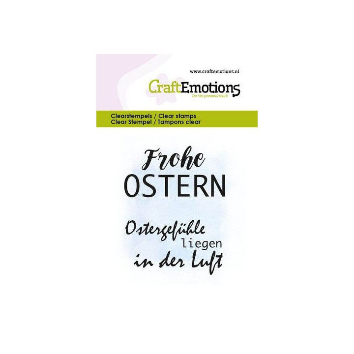 (5008)CraftEmotions Clearstamps 6x7cm - Text Frohe Ostern DE