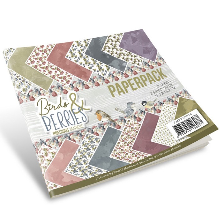 (PMPP10038)Paperpack - Precious Marieke - Birds and Berries