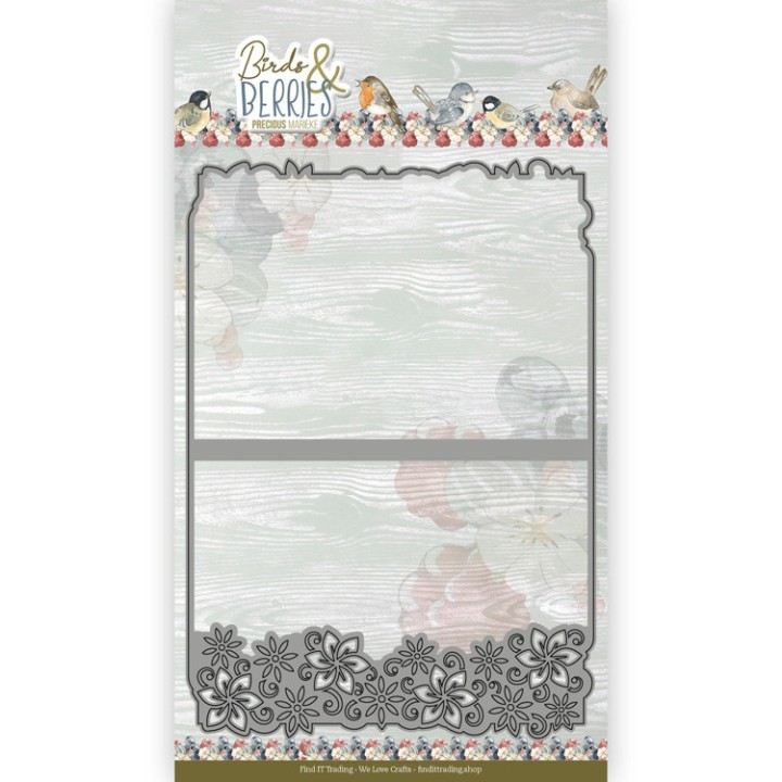 (CDCD10119)Dies - Precious Marieke - Birds and Berries - Frame Card Flower Border A5
