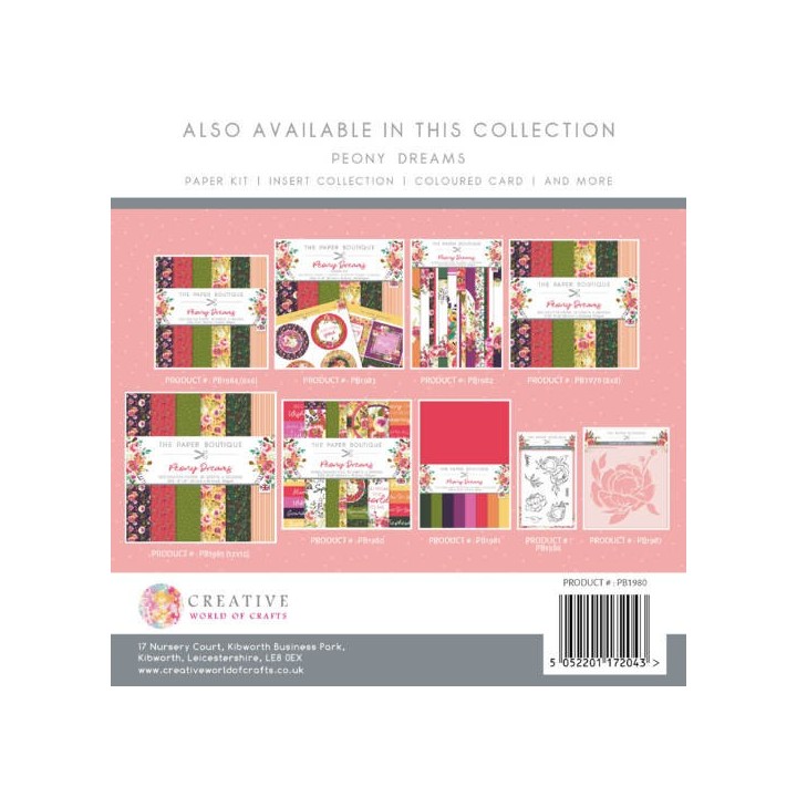 (PB1980)The Paper Boutique Peony Dreams 8x8 Embellishments Pad