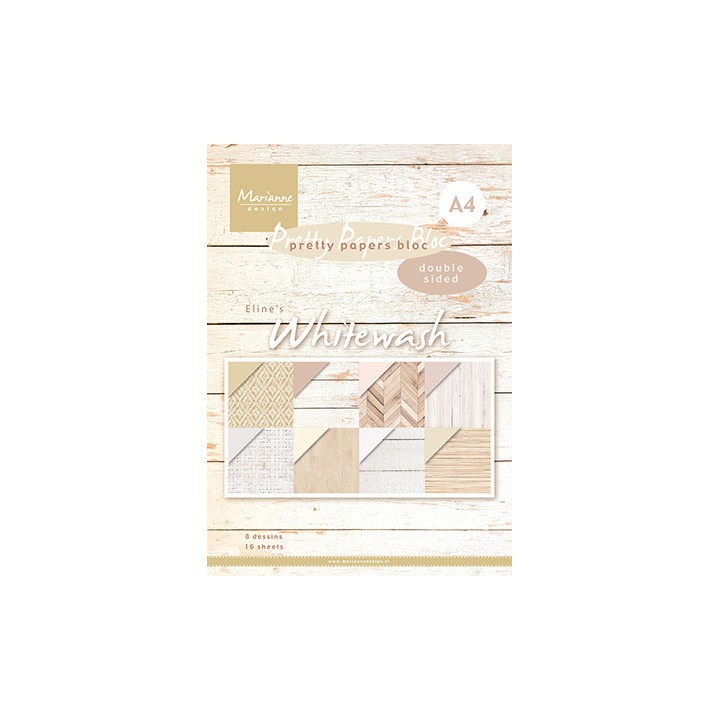 (PB7066)Pretty Papers bloc A4 Eline's Whitewash