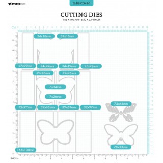 (SL-BB-CD486)Studio Light SL Cutting Die Butterfly card Blooming Butterfly nr.486