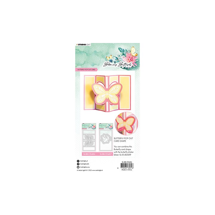 (SL-BB-CD486)Studio Light SL Cutting Die Butterfly card Blooming Butterfly nr.486