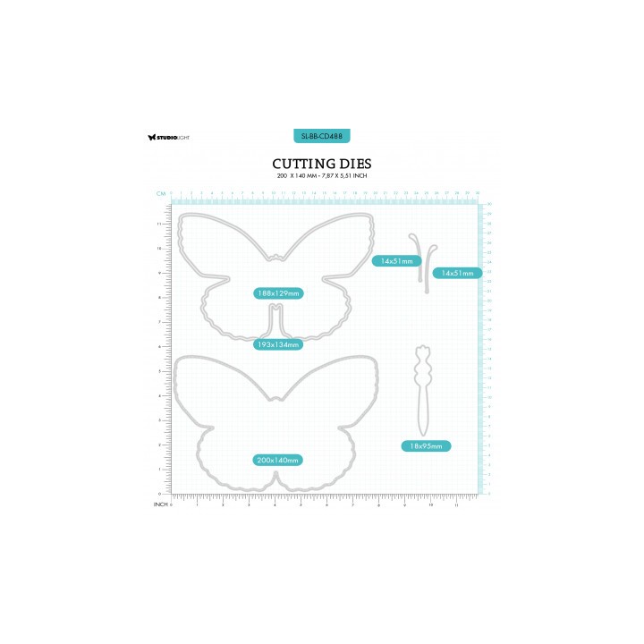 (SL-BB-CD488)Studio Light SL Cutting Die Big Butterfly card Blooming Butterfly nr.488