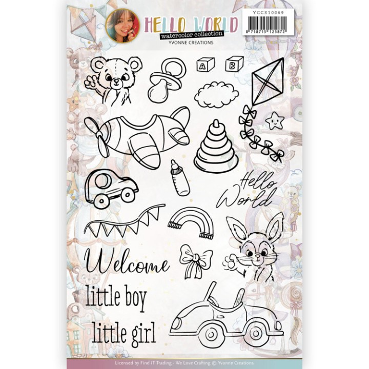 (YCCS10069)Clear Stamps - Yvonne Creations - Hello World