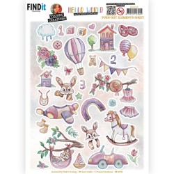 (SB10730)3D Push Out - Yvonne Creations - Hello World - Small Elements B