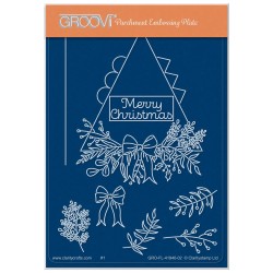 (GRO-FL-41940-02)Groovi® plate A6 FLORAL DELIGHTS - WINTER - MERRY CHRISTMAS