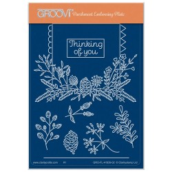 (GRO-FL-41939-02)Groovi® plate A6 FLORAL DELIGHTS - AUTUMN - THINKING OF YOU