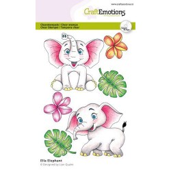 (2712)CraftEmotions clearstamps A6 Ella- Elephant Lian Qualm