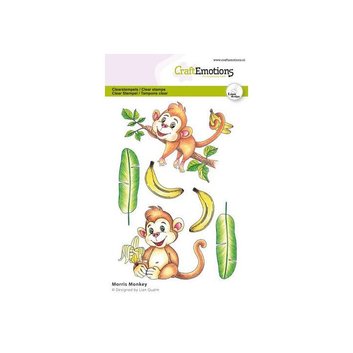 (2713)CraftEmotions clearstamps A6 Morris- Monkey Lian Qualm