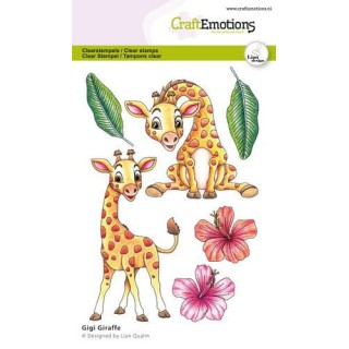 (2714)CraftEmotions clearstamps A6 -Gigi-Giraffe Lian Qualm