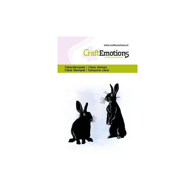 (5005)CraftEmotions clearstamps 6x7cm - Rabbits