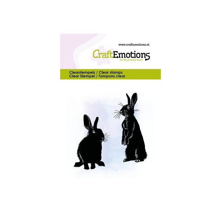 (5005)CraftEmotions clearstamps 6x7cm - Rabbits