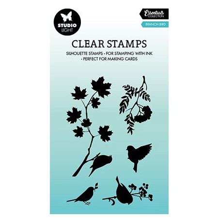 (SL-ES-STAMP386)Studio light SL Clear stamp Branch bird Essentials nr.386
