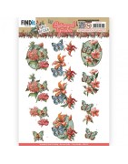 (SB10731)3D Push Out - Amy Design - Botanical Garden - Colorful Butterfly