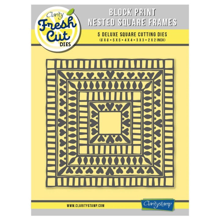 (ACC-DI-31286-XX)Clarity FRESH CUT DIE BLOCK PRINT - NESTED SQUARE FRAMES