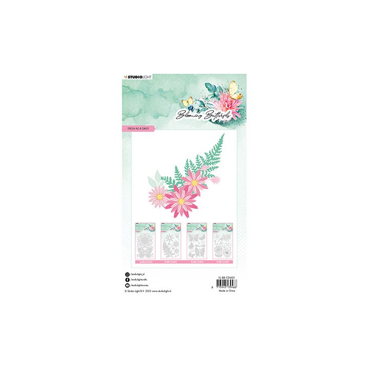(SL-BB-CD483)Studio Light SL Cutting Die Fresh as a daisy Blooming Butterfly nr.483