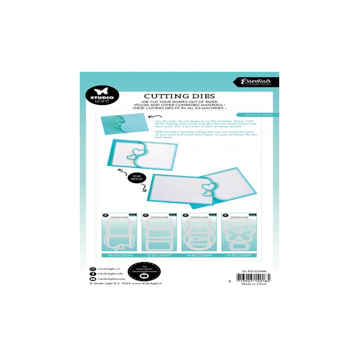 (SL-ES-CD496)Studio Light SL Cutting Die Hearts envelope Essentials nr.496