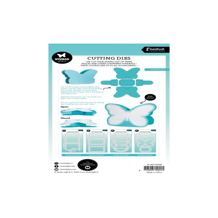 (SL-ES-CD499)Studio Light SL Cutting Die Butterfly box Essentials nr.499