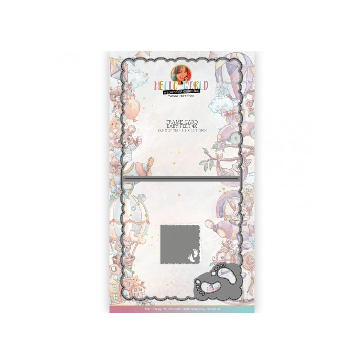 (CDCD10130)Dies - Yvonne Creations - Hello World - Frame Card Baby Feet Border 4K
