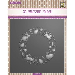 (EF3D067)Nellie's Choice Embossing Easter Wreath