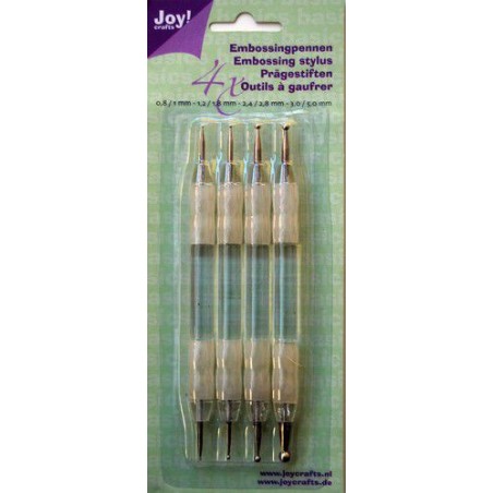 (6200/0023)Joy! Crafts Set van 4 embossing pennen 0,8/1,0mm - 1,2/1,8 - 2,4/2,8 - 3,0/5,0mm