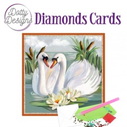(DDDC1113)Dotty Designs Diamond Cards - White Swans