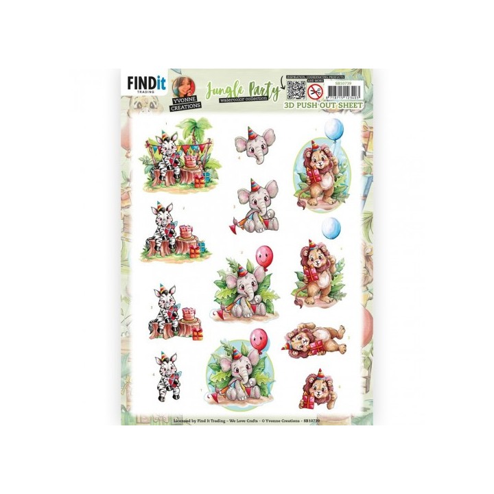 (SB10739)3D Push Out - Yvonne Creations - Jungle Party