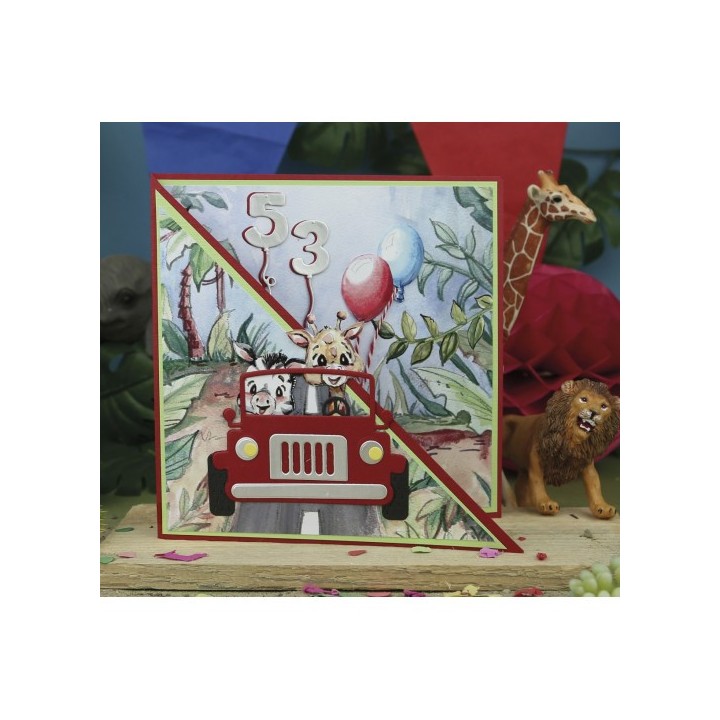 (YCD10303)Dies - Yvonne Creations - Jungle Party - Jungle Car