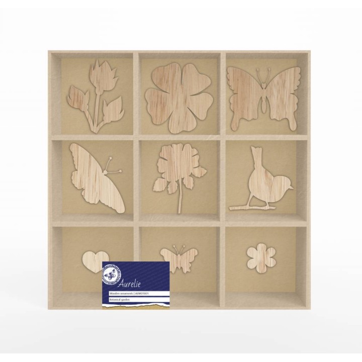 (AUWO1001)Aurelie Botanical Garden Wooden Ornaments