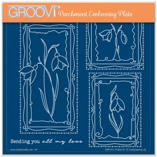 (GRO-FL-41922-03)Groovi Plate A5 BARBARA'S SHAC SNOWDROP FLORAL PANELS
