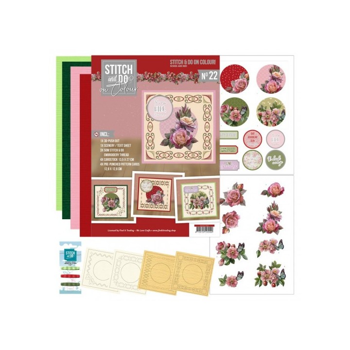(STDOOC10022)Stitch and Do on Colour 22 - Amy Design - Roses Are Red