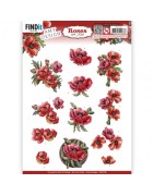 (SB10744)3D Push Out - Amy Design - Roses Are Red - Poppies
