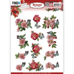 (SB10745)3D Push Out - Amy Design - Roses Are Red - Rose-hip