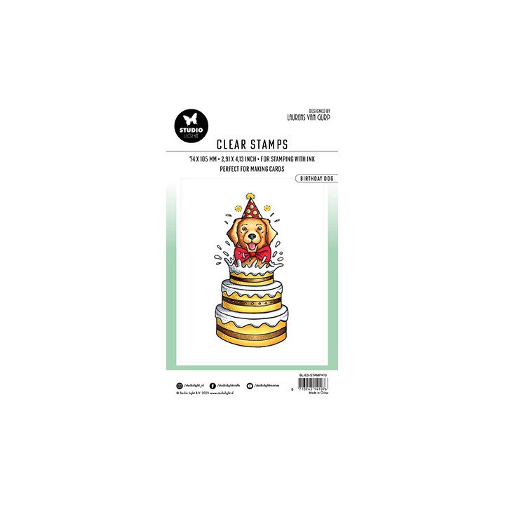 (BL-ES-STAMP410)Studio light SL Clear stamp Birthday Dog Essentials nr.410