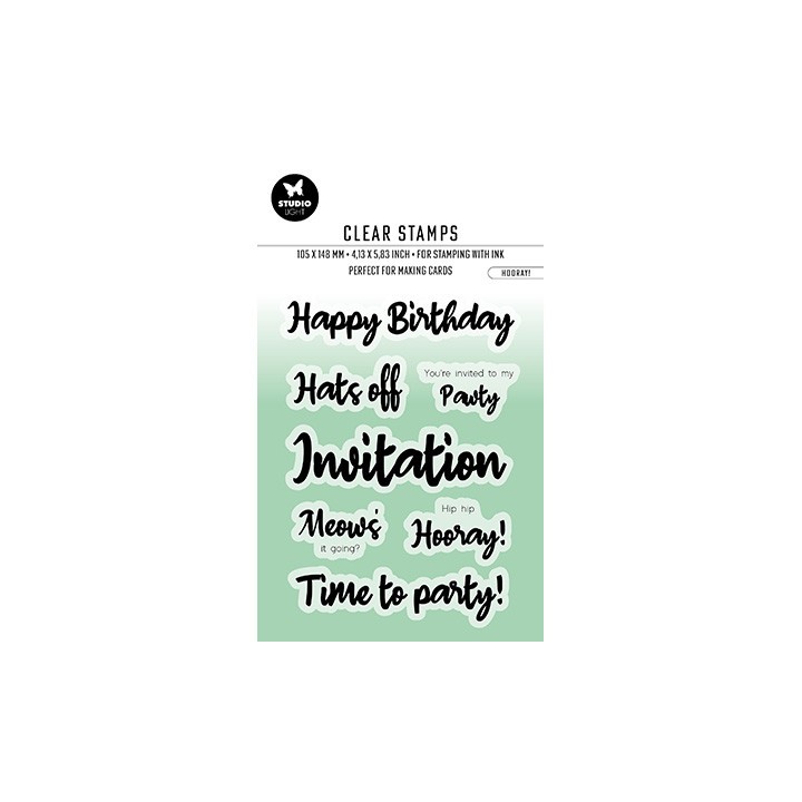 (BL-ES-STAMP414)Studio light SL Clear stamp Hooray! Essentials nr.414