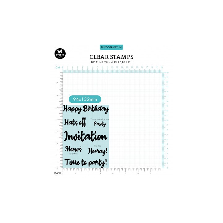 (BL-ES-STAMP414)Studio light SL Clear stamp Hooray! Essentials nr.414