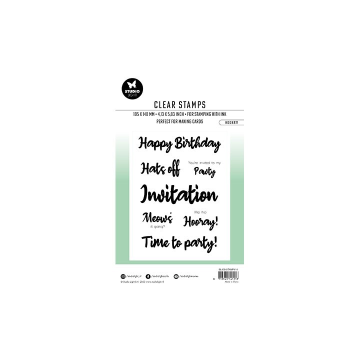 (BL-ES-STAMP414)Studio light SL Clear stamp Hooray! Essentials nr.414