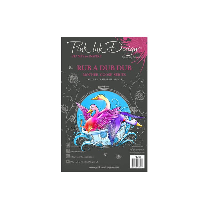 (PI201)Pink Ink Designs Rub A Dub Dub A5 Clear Stamps