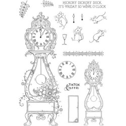 (PI203)Pink Ink Designs Hickory Dickory Dock A5 Clear Stamps