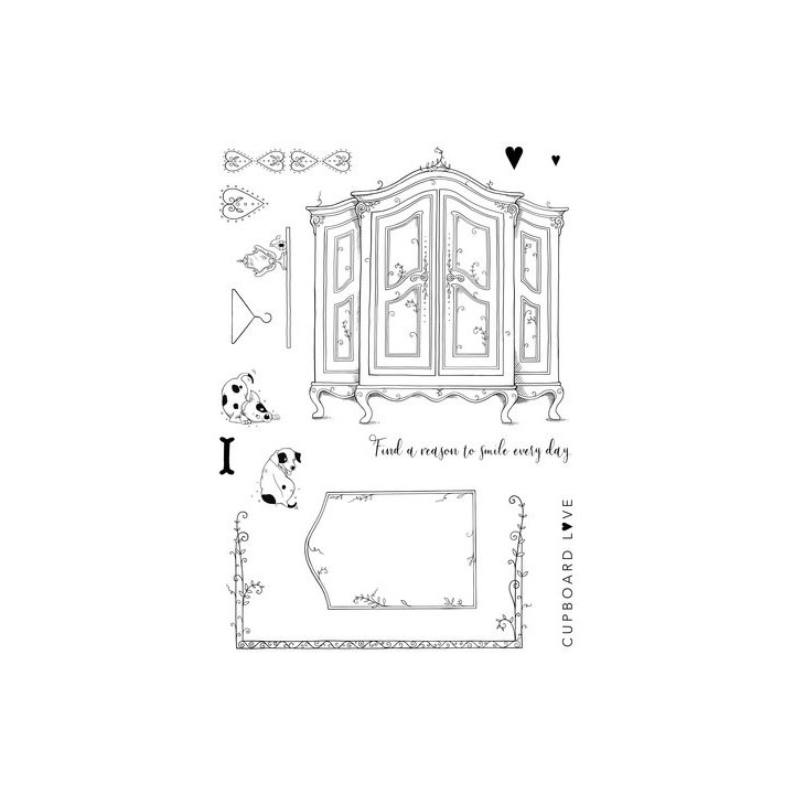 (PI208)Pink Ink Designs Old Mother Cupboard A5 Clear Stamps
