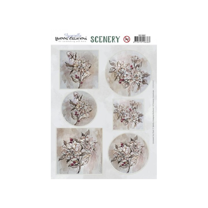 (CDS10062)Scenery - Yvonne Creations - Aquarella - Vintage Flower