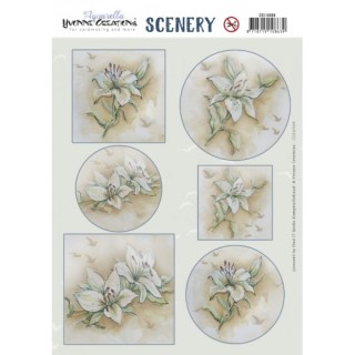 (CDS10068)Scenery - Yvonne Creations - Aquarella - White Lily