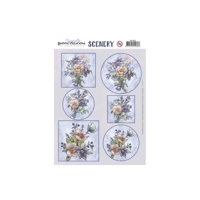 (CDS10073)Scenery - Yvonne Creations - Aquarella - Field Flowers